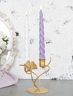 Gold Ginkgo Leaf Metal Candlestick Holder